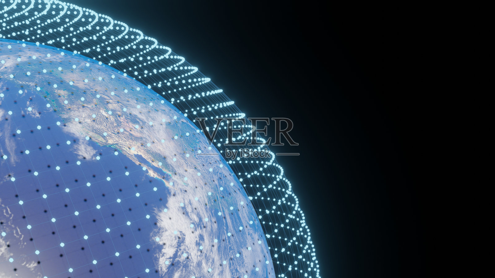 旋转的地球。技术视频。通信的概念。照片摄影图片