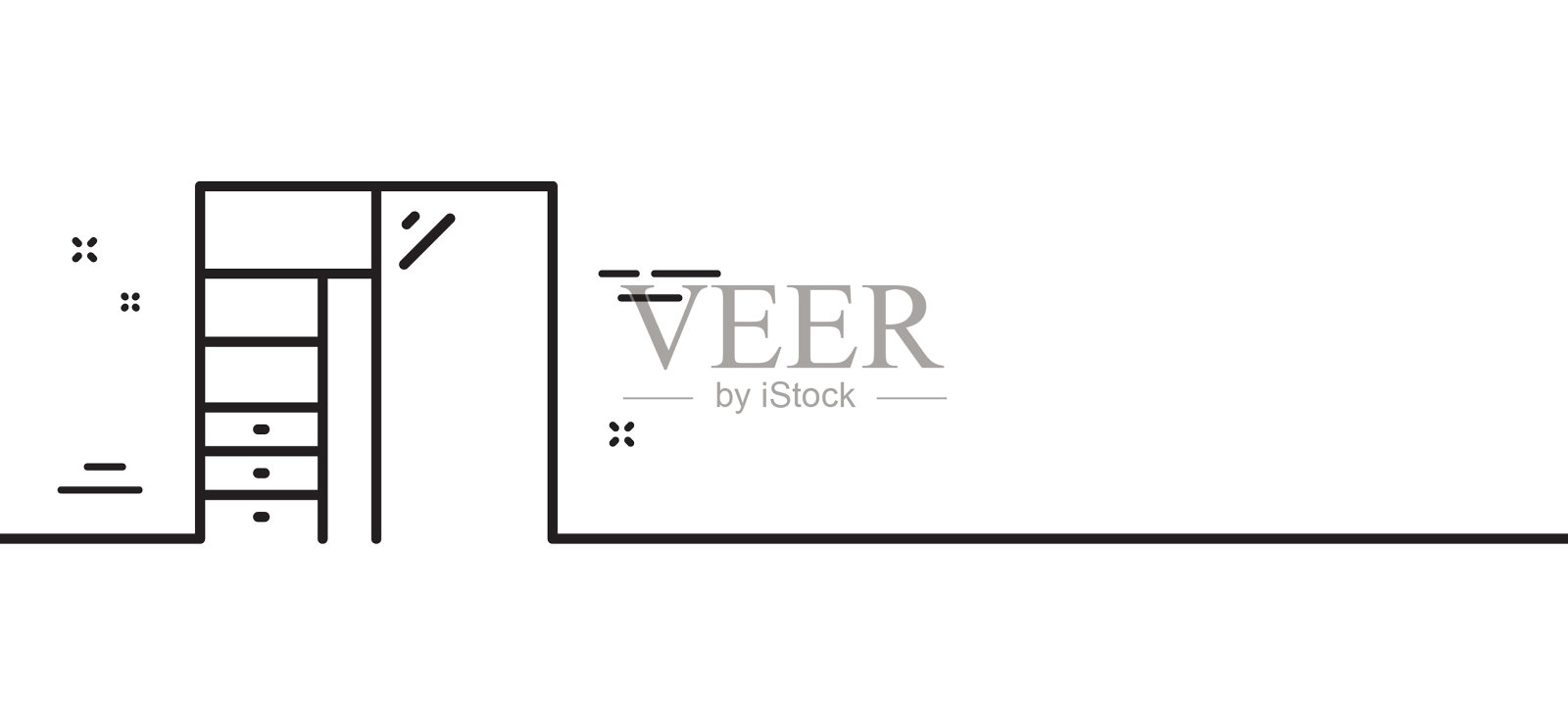 橱柜线图标衣服柜标志设计元素图片