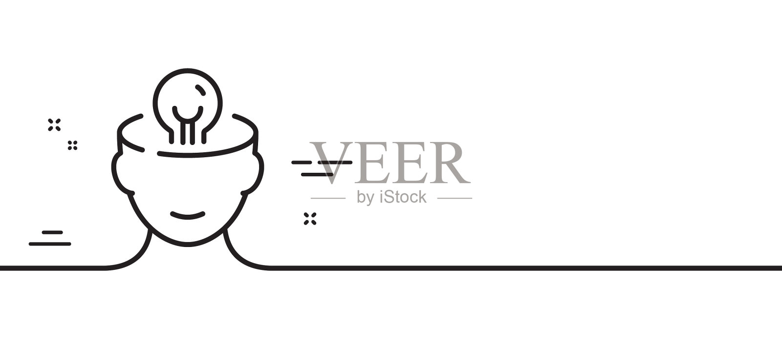 心理健康线图标大脑思想标志设计元素图片