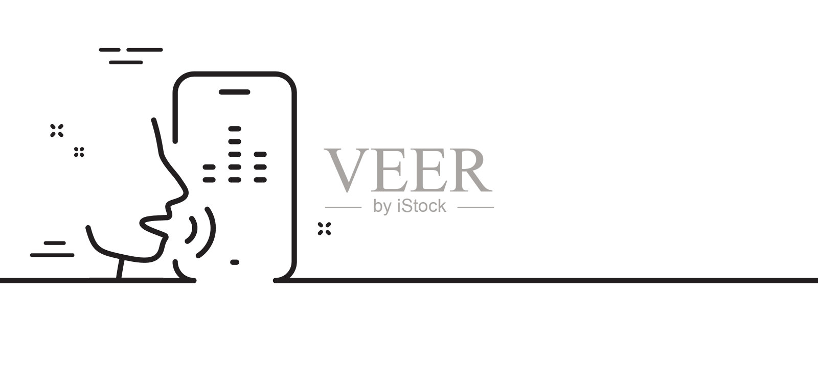语音信箱线路图标记录电话语音符号设计元素图片