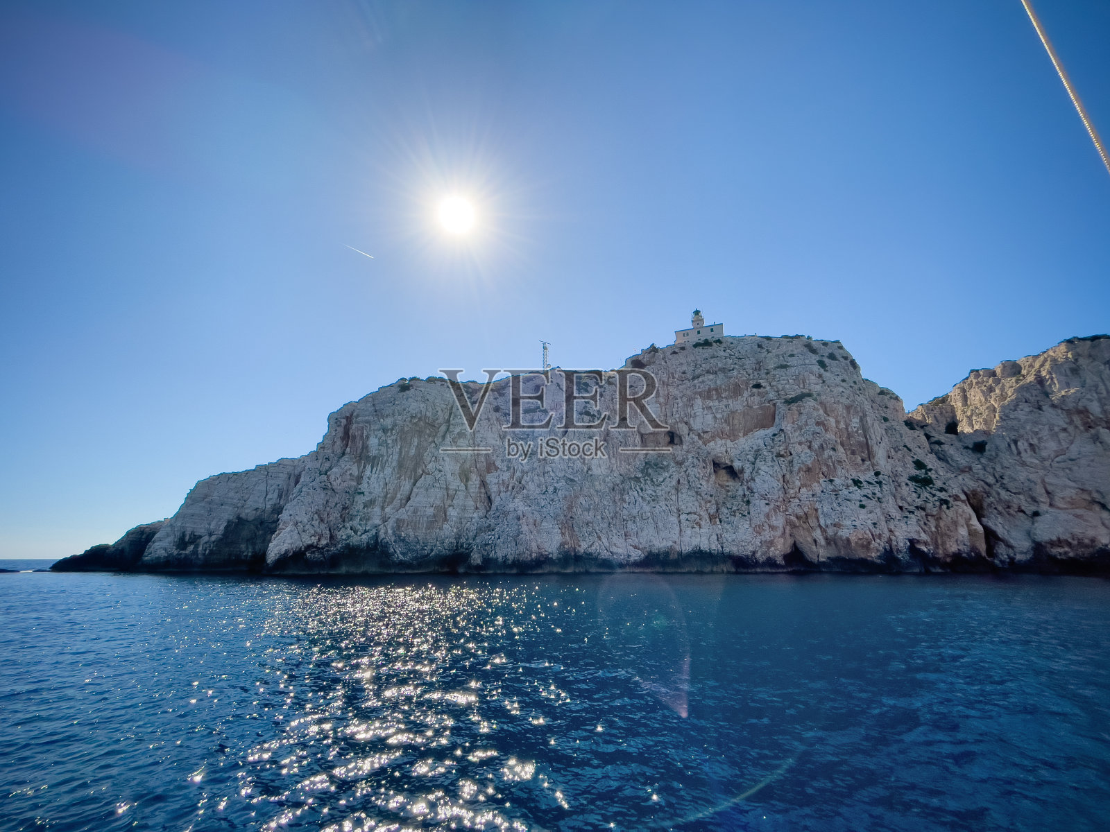 克罗地亚拉斯托沃岛上的斯特鲁加角灯塔照片摄影图片