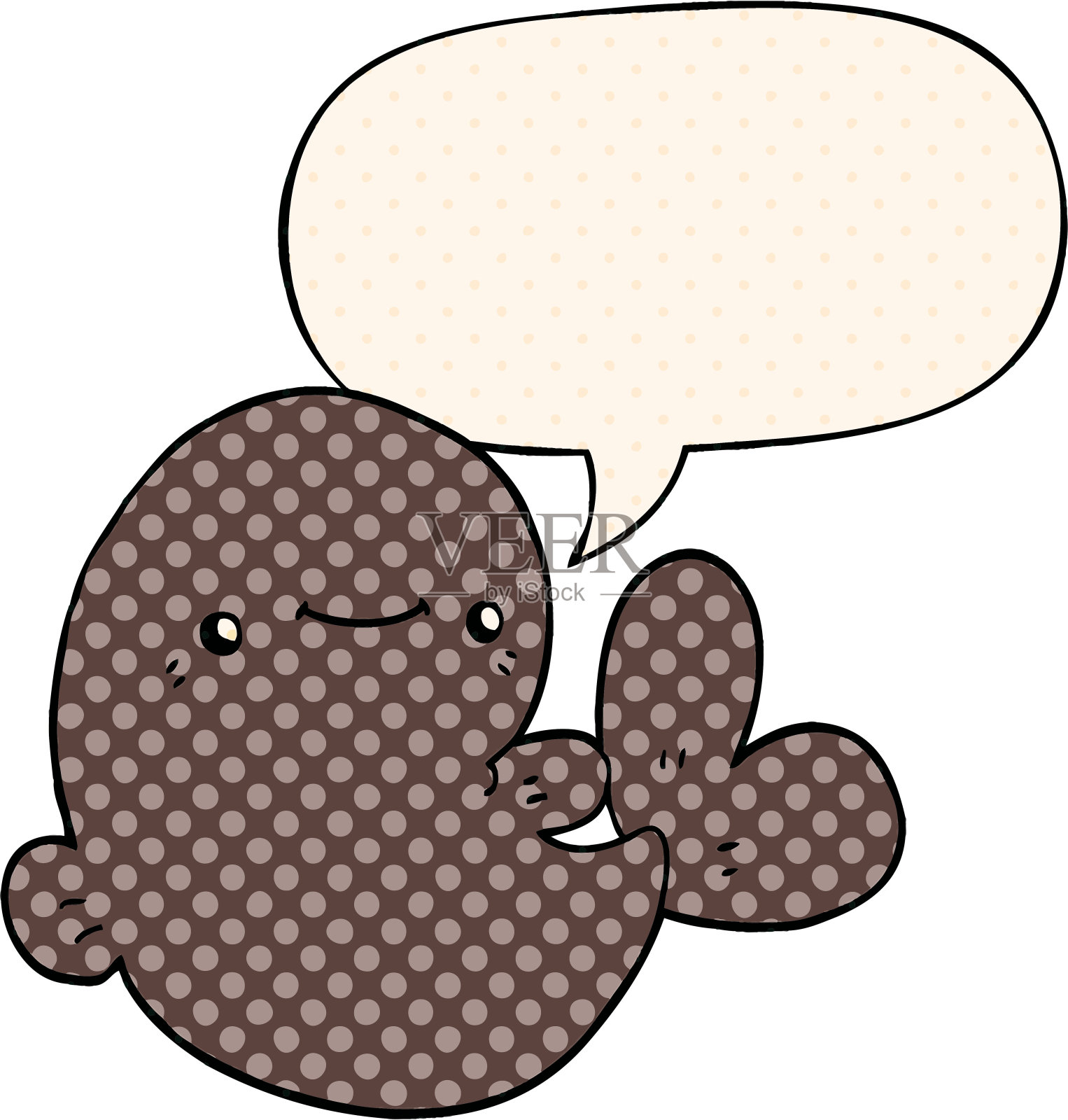 漫画风格的语音泡泡卡通鲸鱼插画图片素材