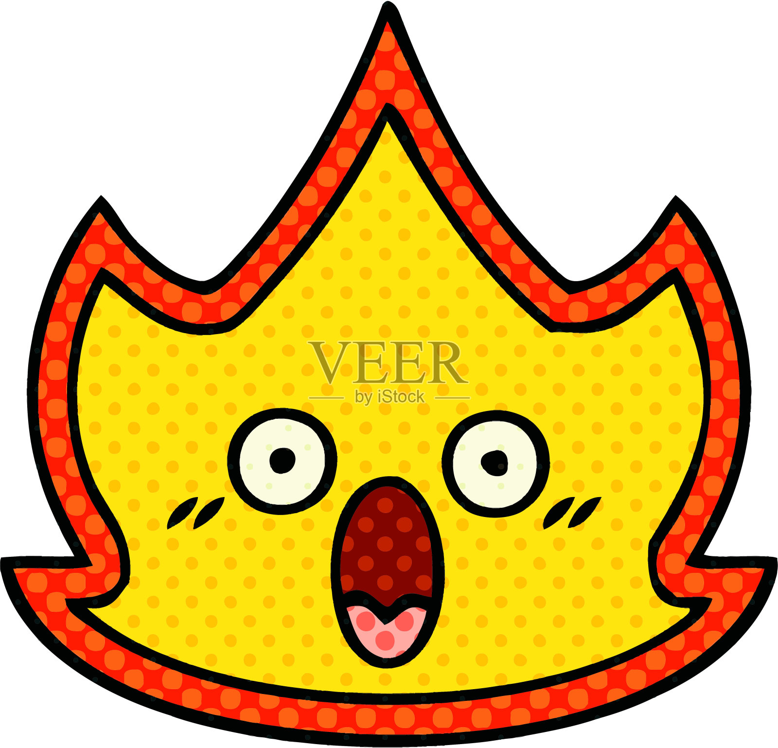 漫画书风格的卡通火灾插画图片素材