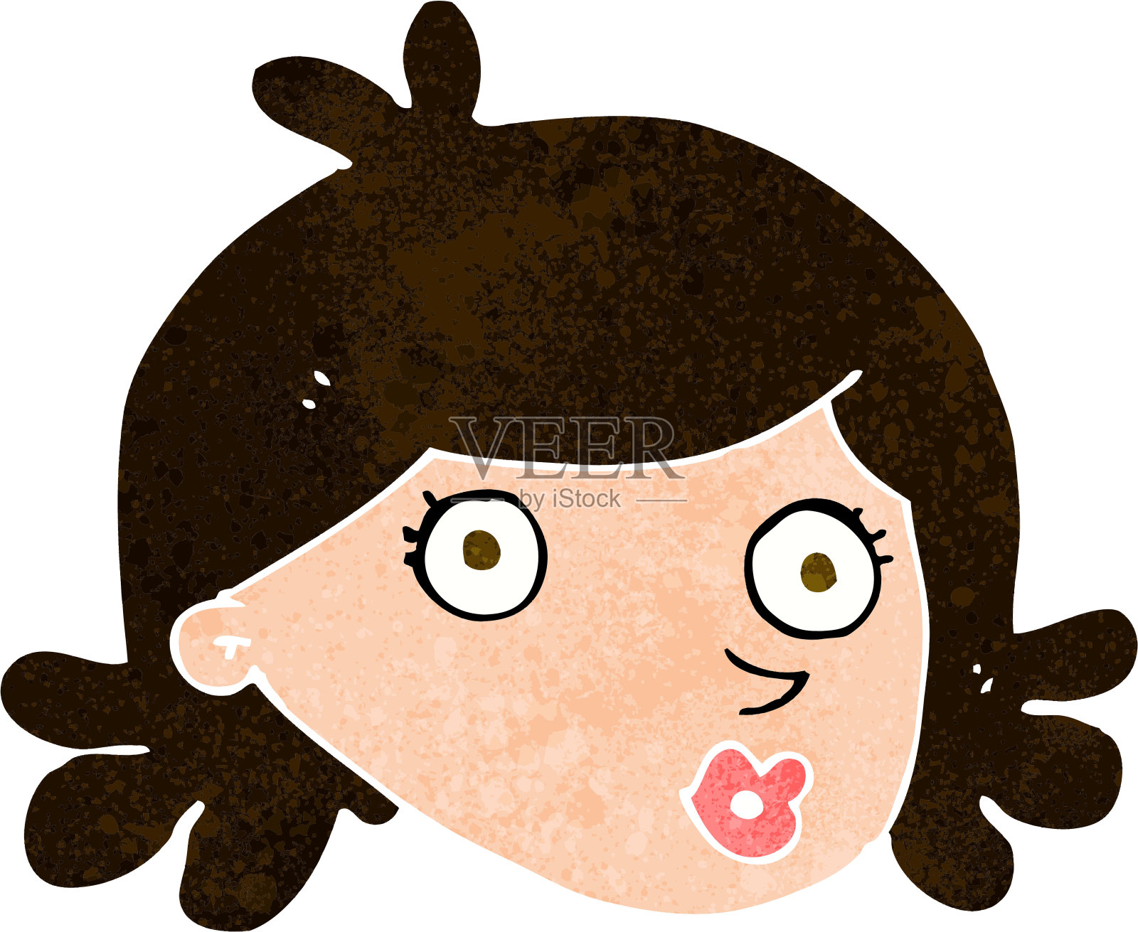 卡通美脸插画图片素材