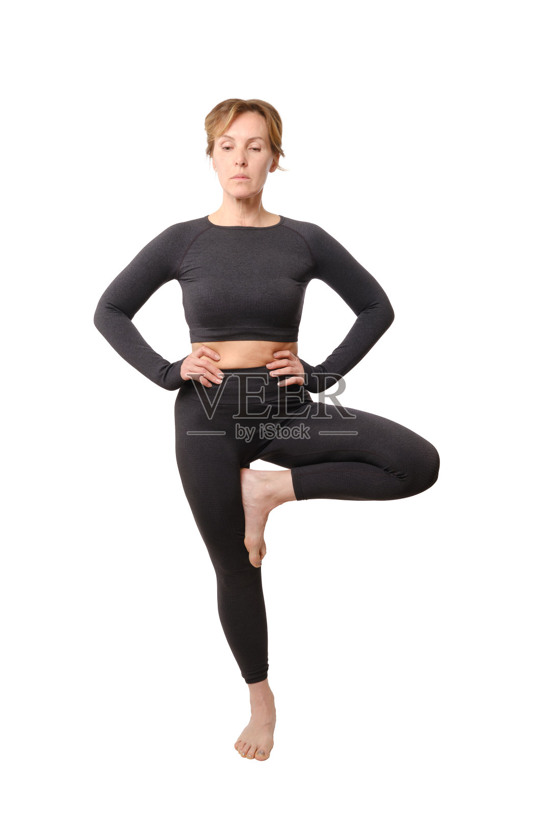 成熟女性瑜伽照片摄影图片