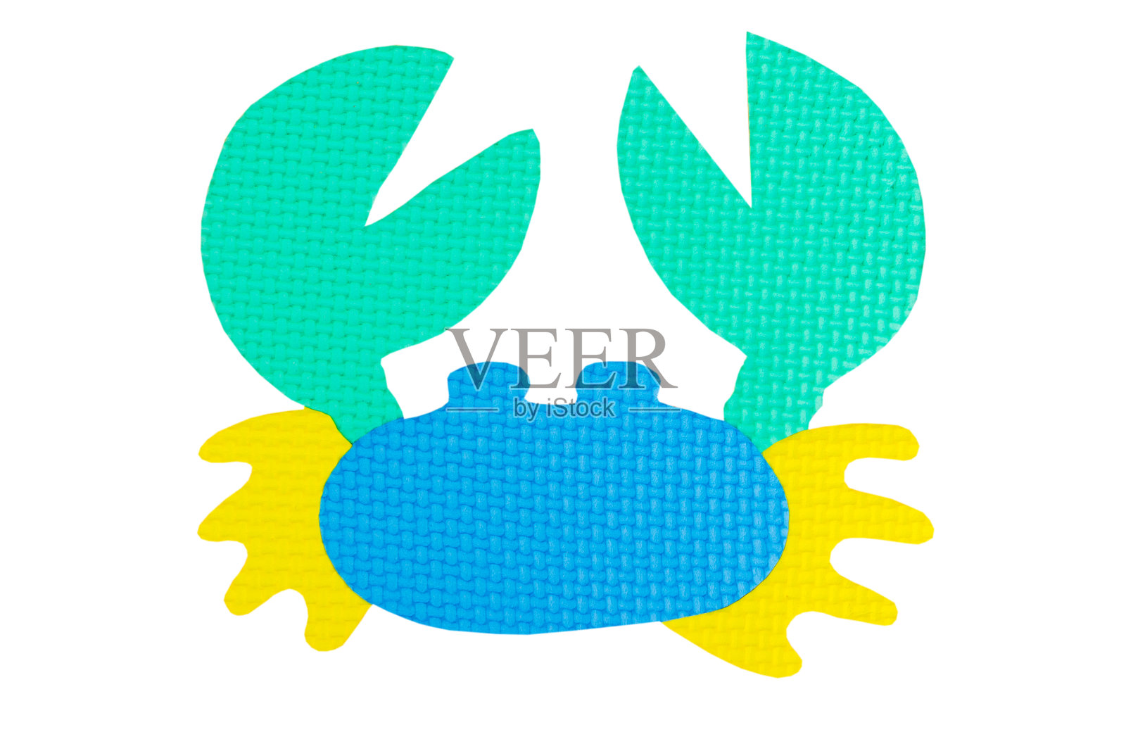 彩色螃蟹的图像，白色背景上的玩具照片摄影图片