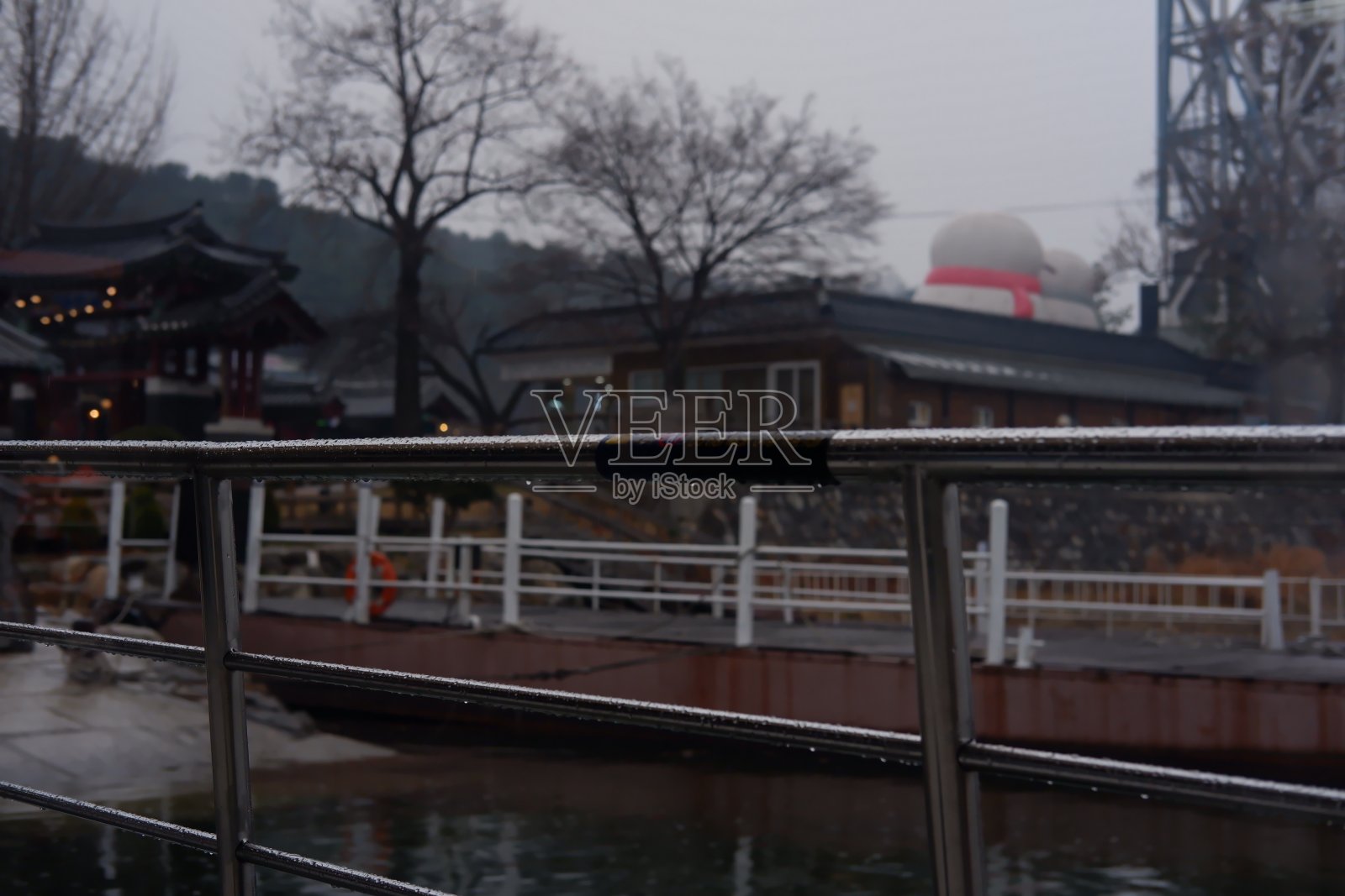 韩国江原岛，浪美岛的扶手照片摄影图片