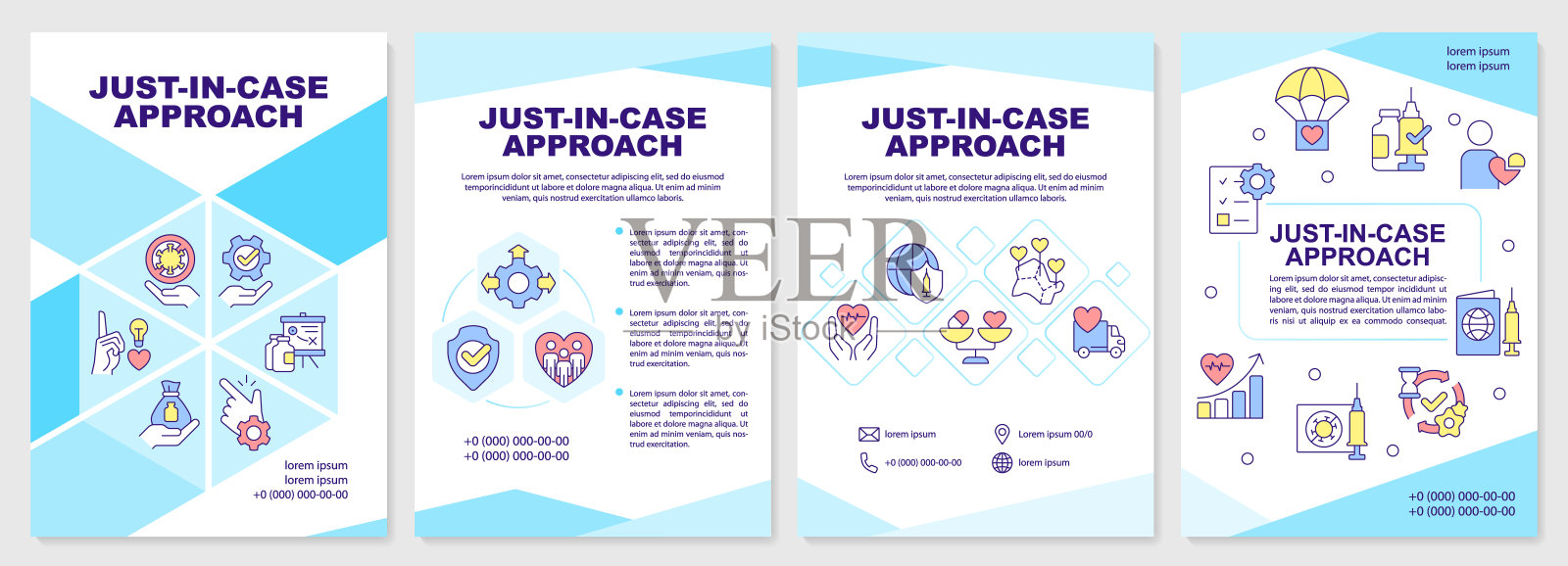 以防万一，蓝色的小册子模板设计模板素材