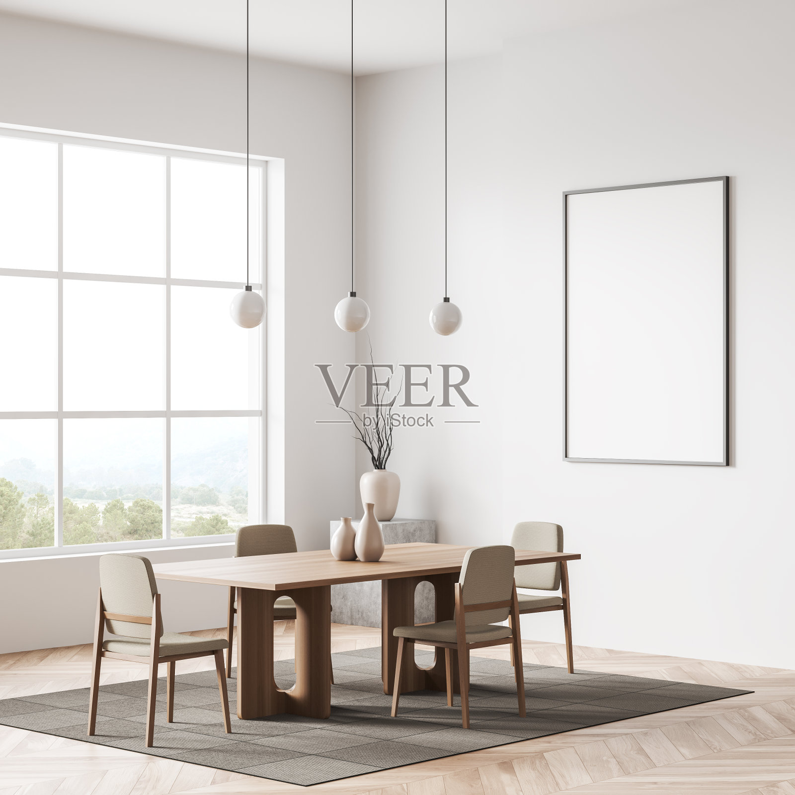 客房内饰有椅子、装饰架、模型架等照片摄影图片