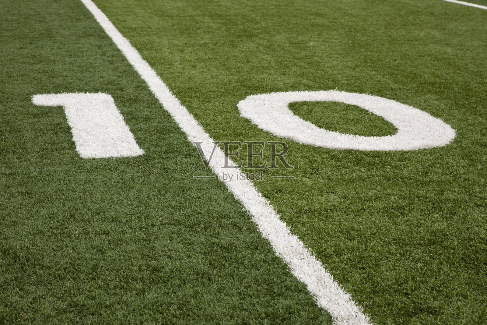 足球场球场上的10码线标记照片摄影图片