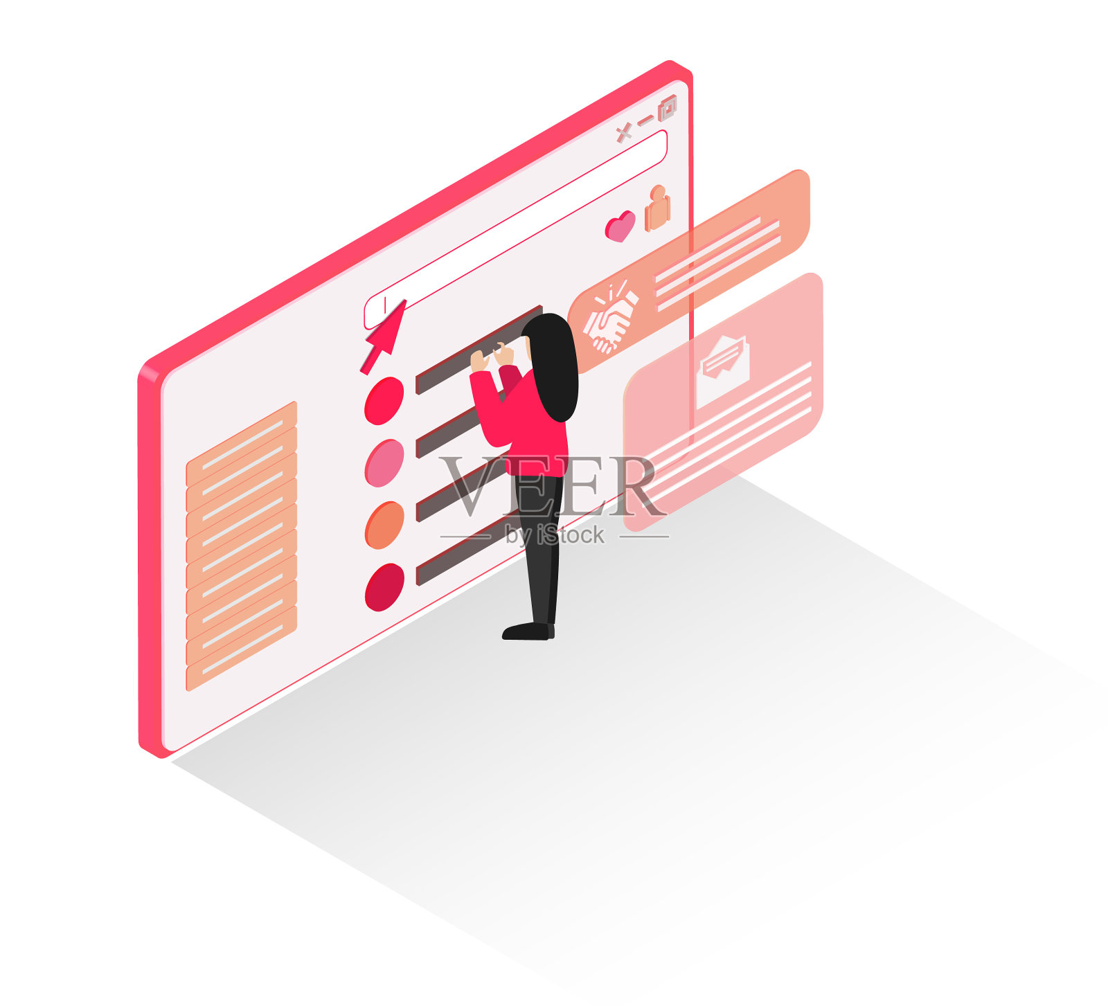 商务人士在办公插画图片素材