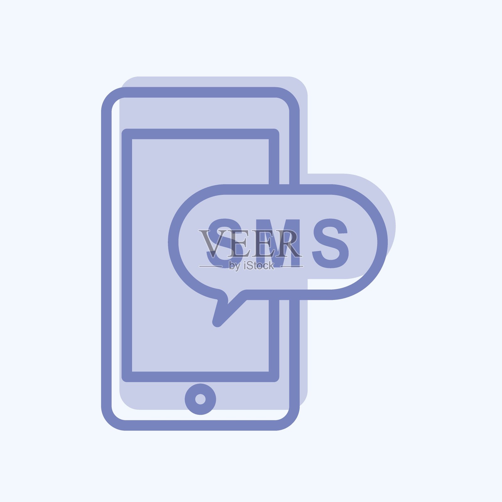 图标短信通知。适合教育标志。两个音调的风格。简单的设计可编辑。设计模板向量。简单的符号说明插画图片素材