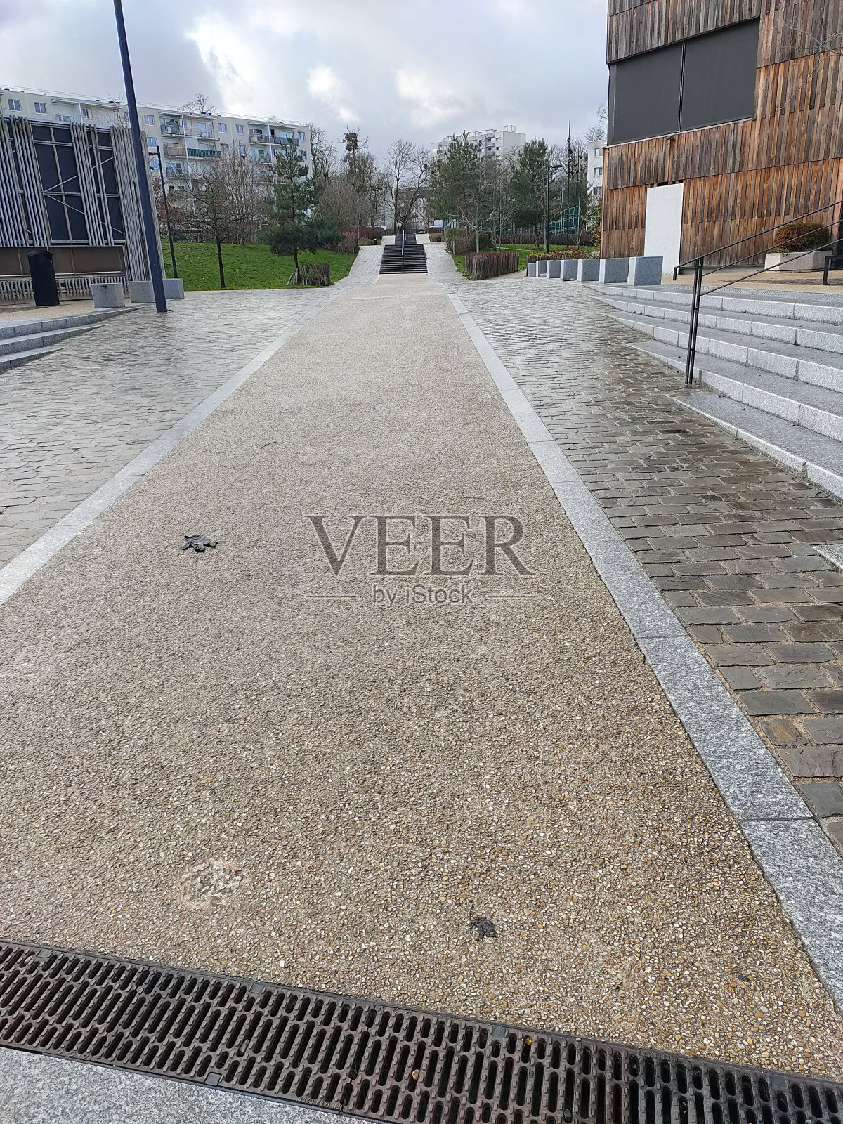 Limeil-Brévannes镇的一条步行街照片摄影图片