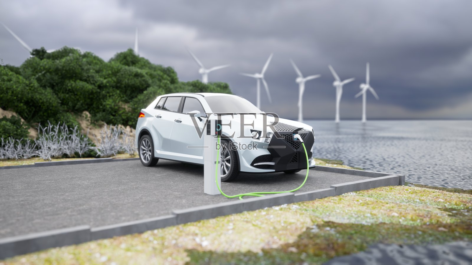 电动汽车充电照片摄影图片