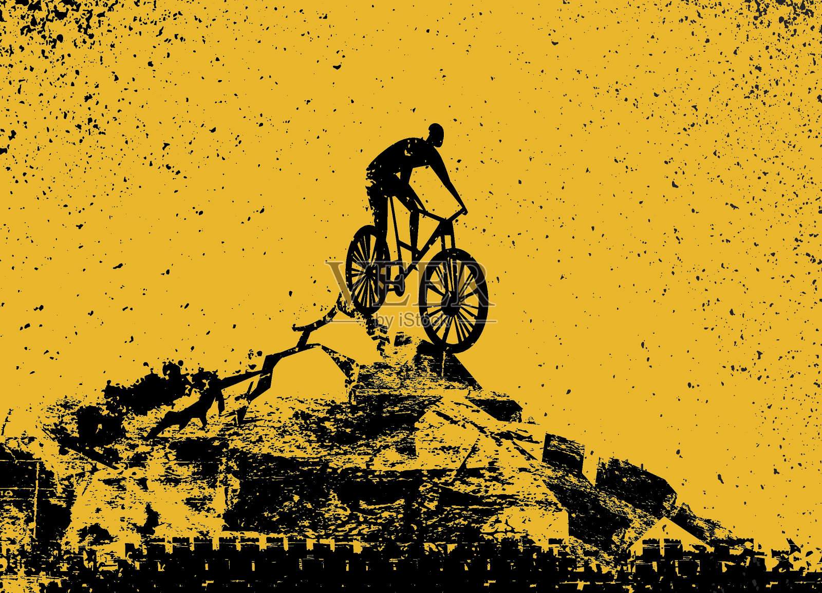 越野景观海报背景。可编辑的矢量图插画图片素材