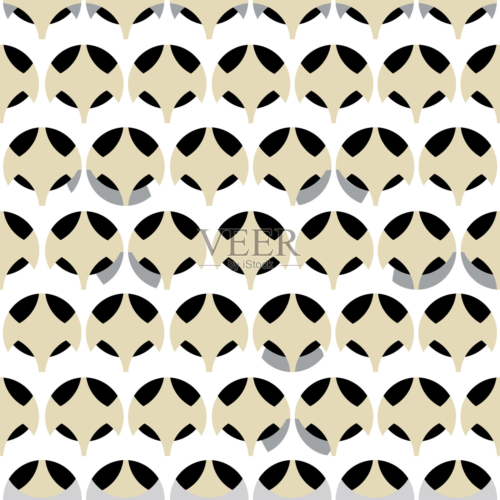 抽象的无缝模式。艺术几何装饰背景。圆圈。适用于织物、纺织品、壁纸或包装背景设计插画图片素材