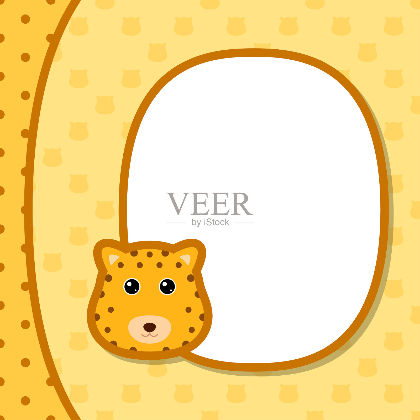 贺卡模板与豹插画图片素材