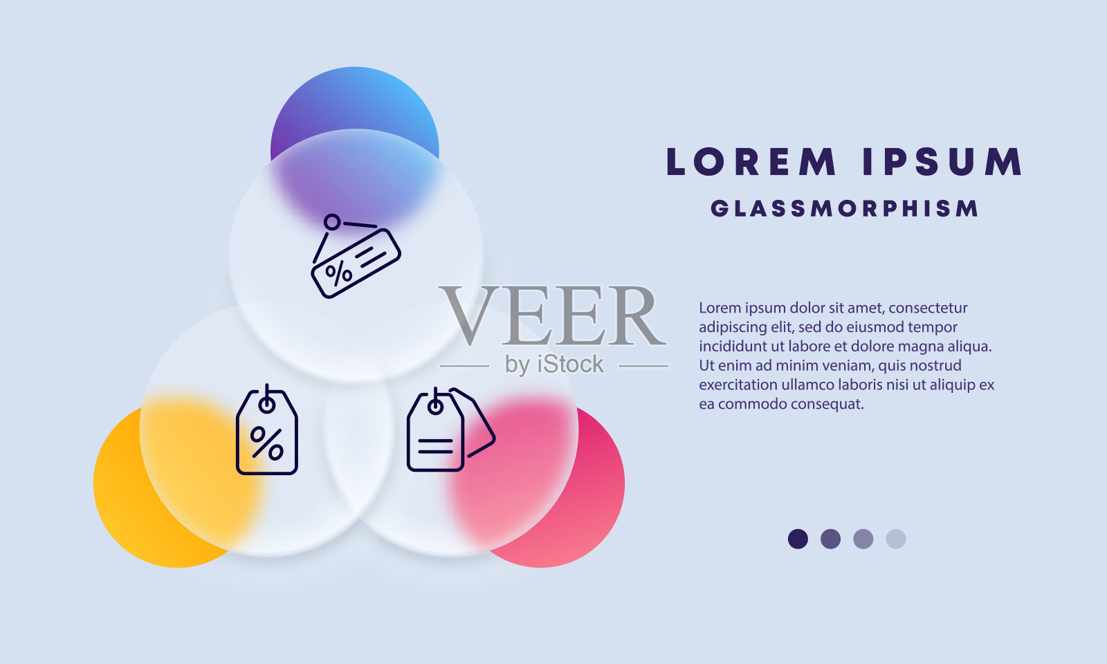 订单设置图标。价格标签百分号，优惠券，销售额。购物的概念。Glassmorphism风格。矢量线图标的业务和广告插画图片素材