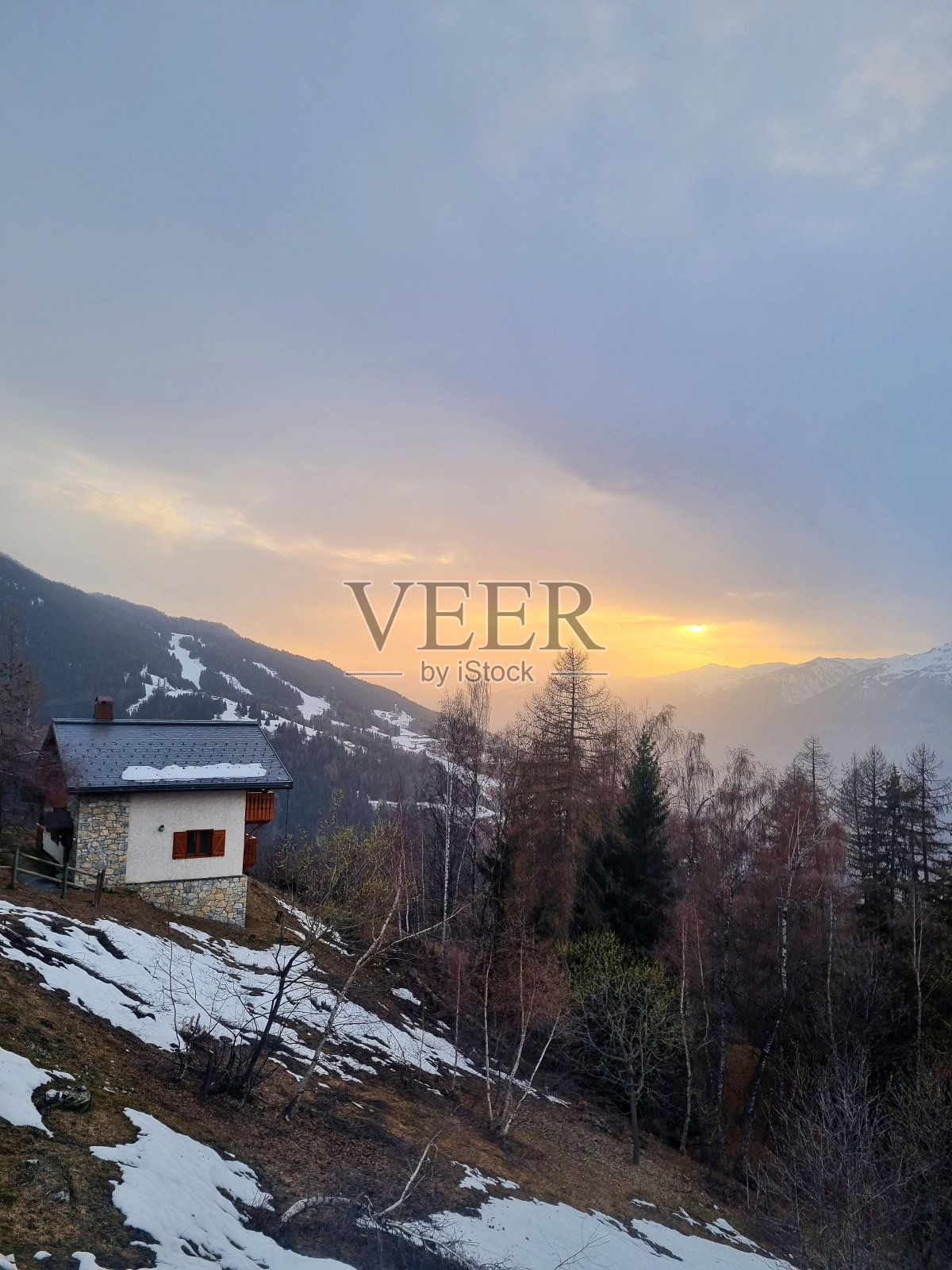 日落在Vallandry照片摄影图片