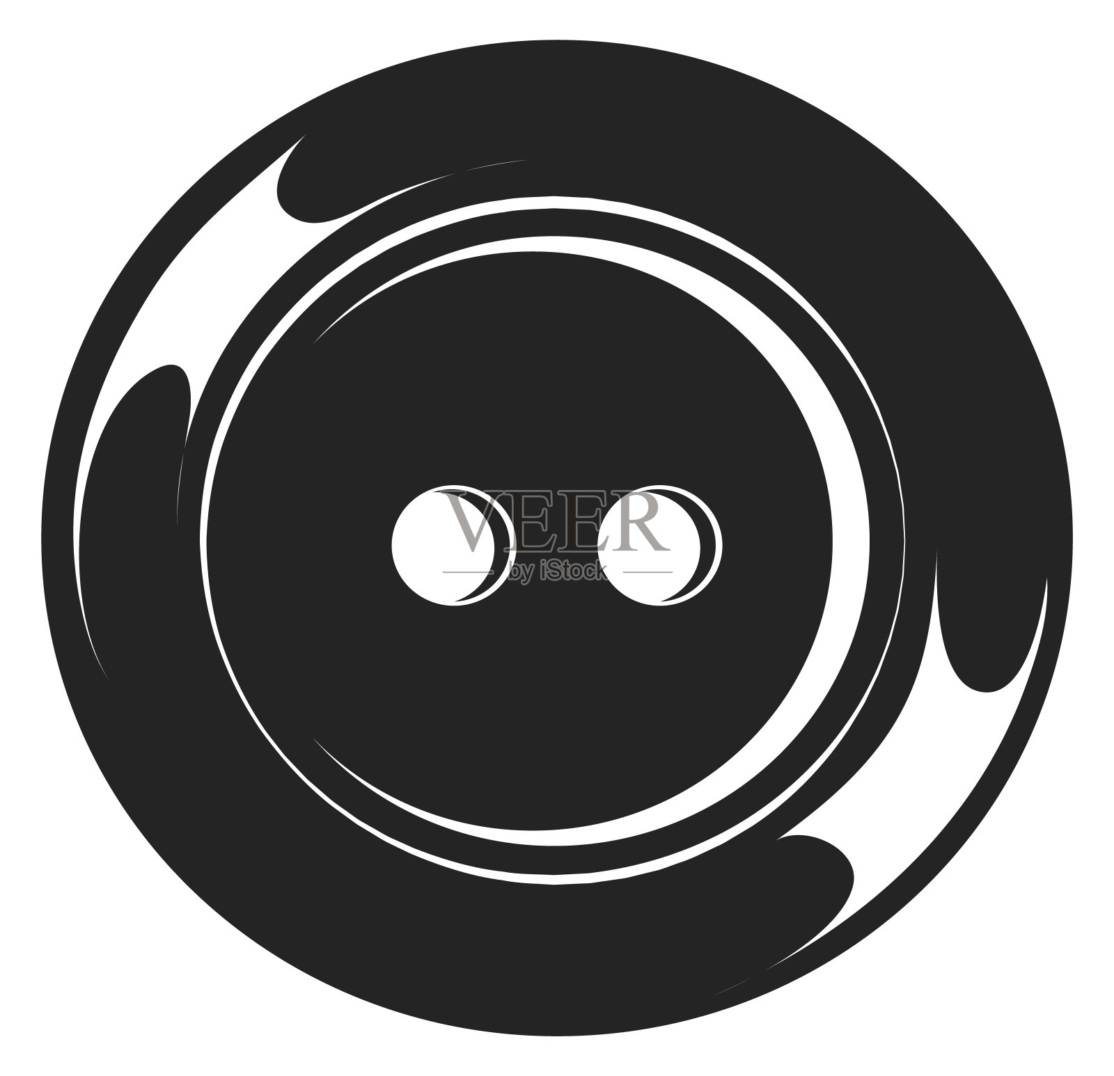按钮图标。黑色圆形服装扣符号设计元素图片