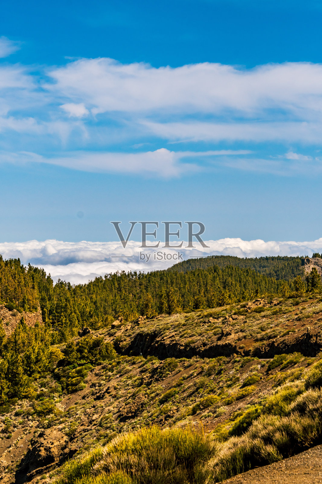 特内里费岛泰德国家公园的云景观。照片摄影图片