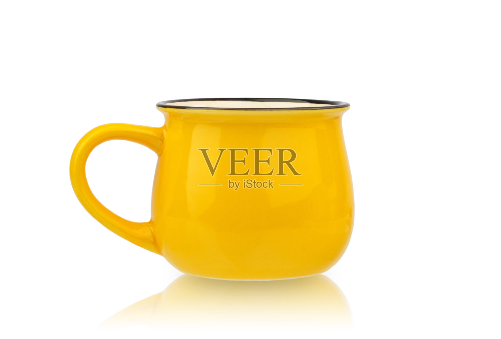 陶瓷杯彩釉孤立在白色背景上照片摄影图片