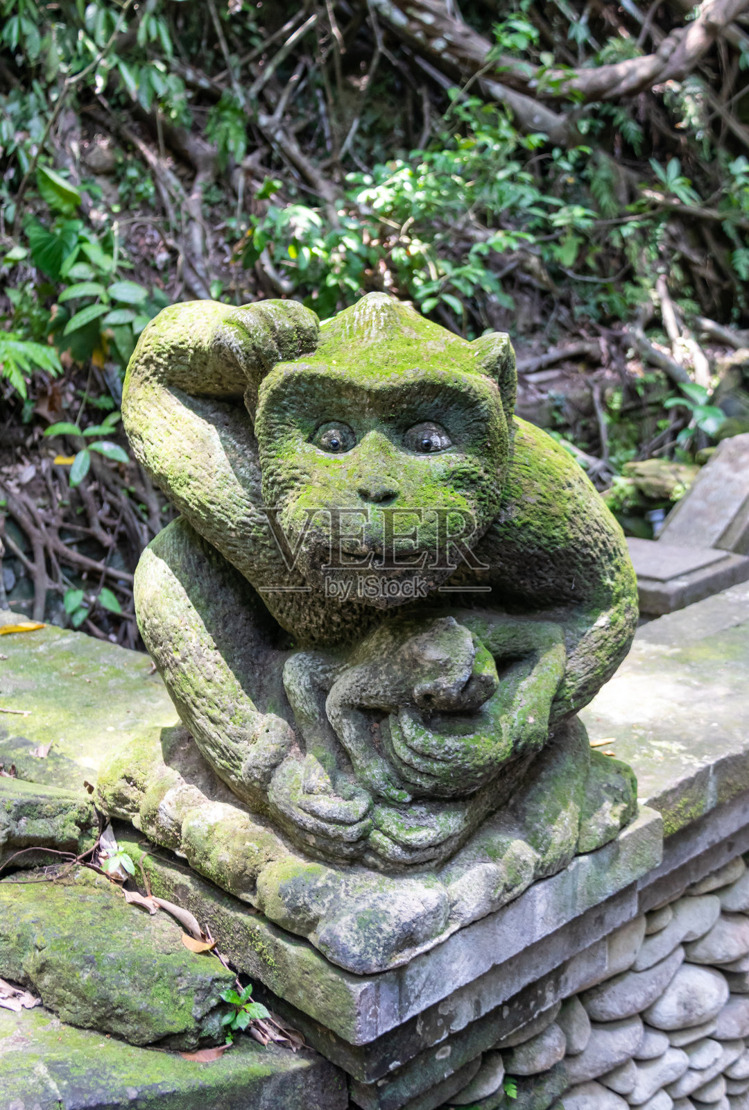 巴厘岛的猴子雕像照片摄影图片