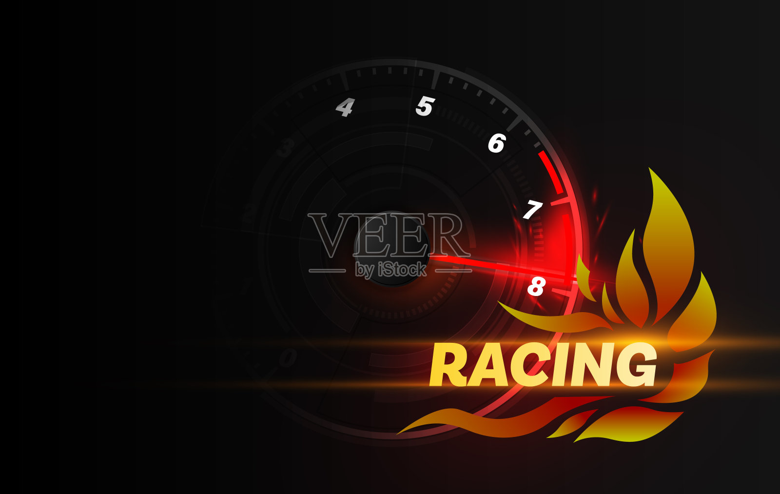 速度运动背景与快速速度计车。赛车速度的背景。插画图片素材