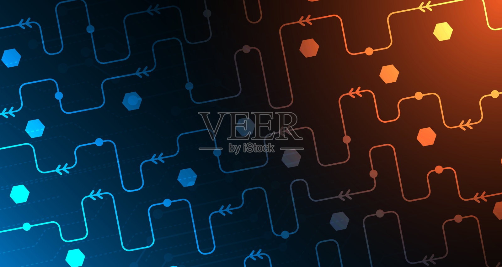 摘要电气技术线路。未来连接数字数据背景。EP.30插画图片素材