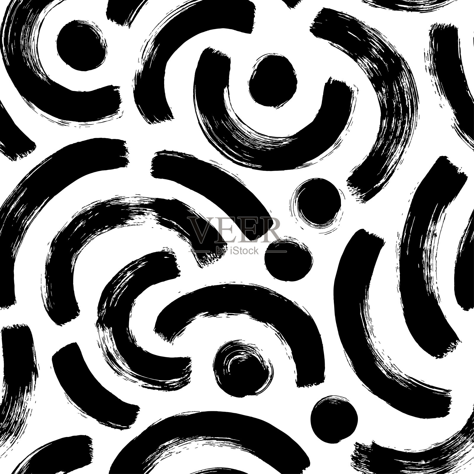 有一半垃圾圆圈的几何图案。插画图片素材