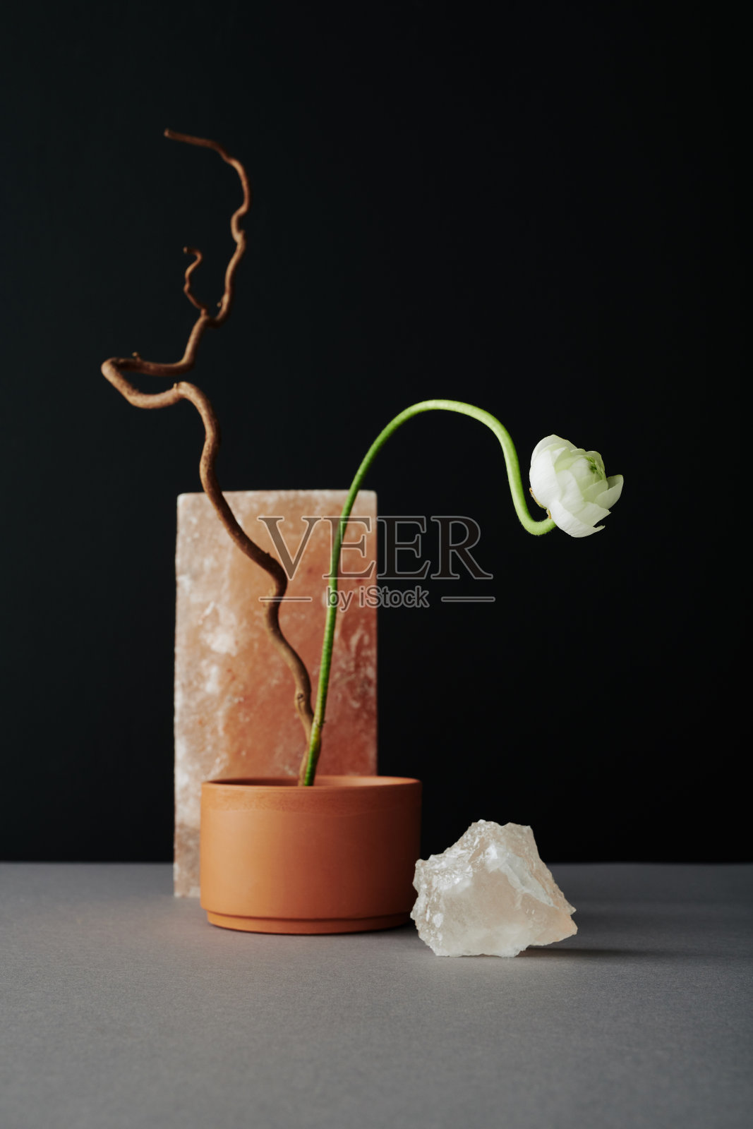 花道和岩盐成分照片摄影图片