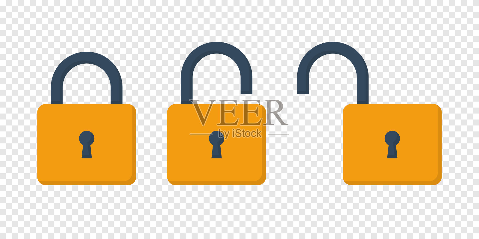 锁图标设置设计简单插画图片素材