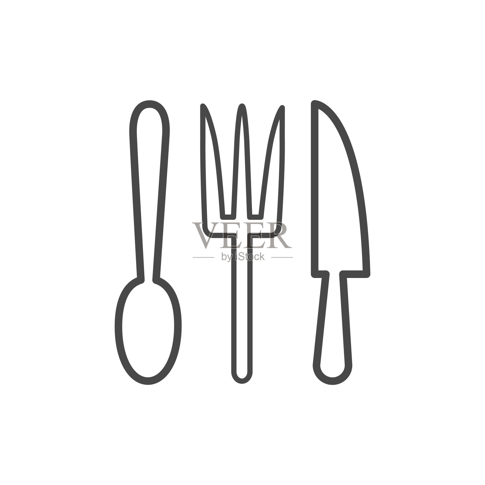 向量线性图标与厨房电器图标素材