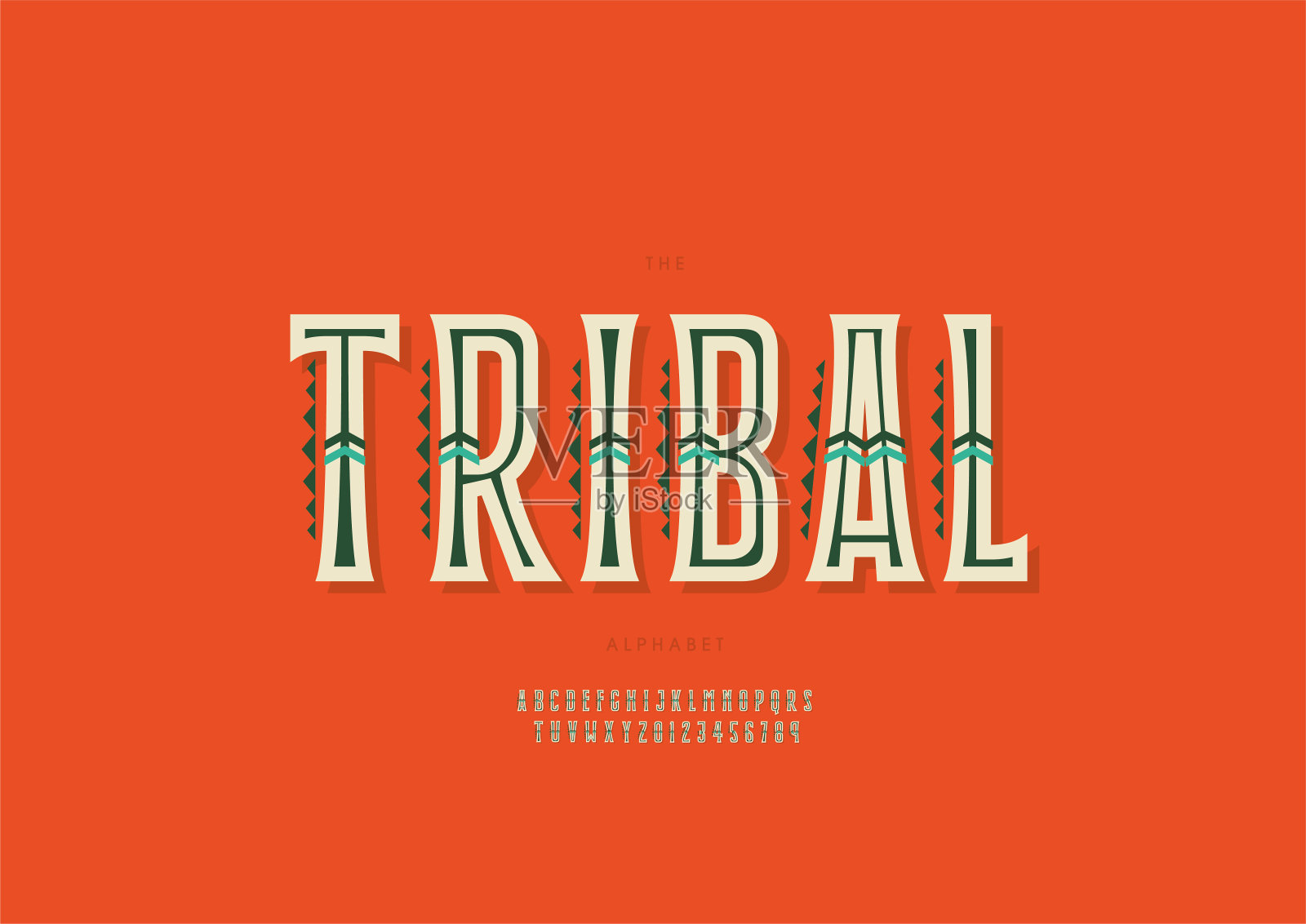 部落的字母插画图片素材