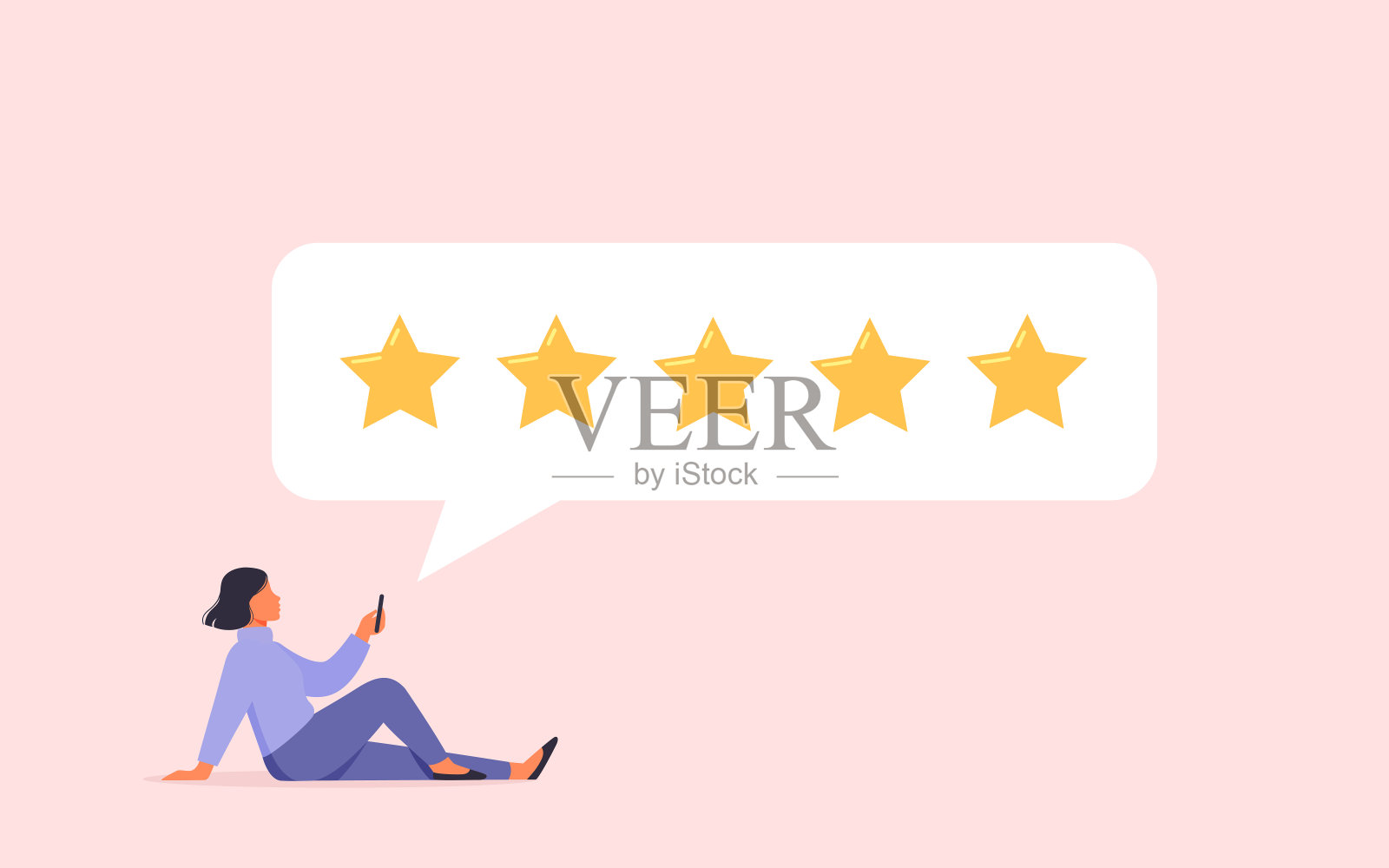 顾客满意度评估理念。插画图片素材