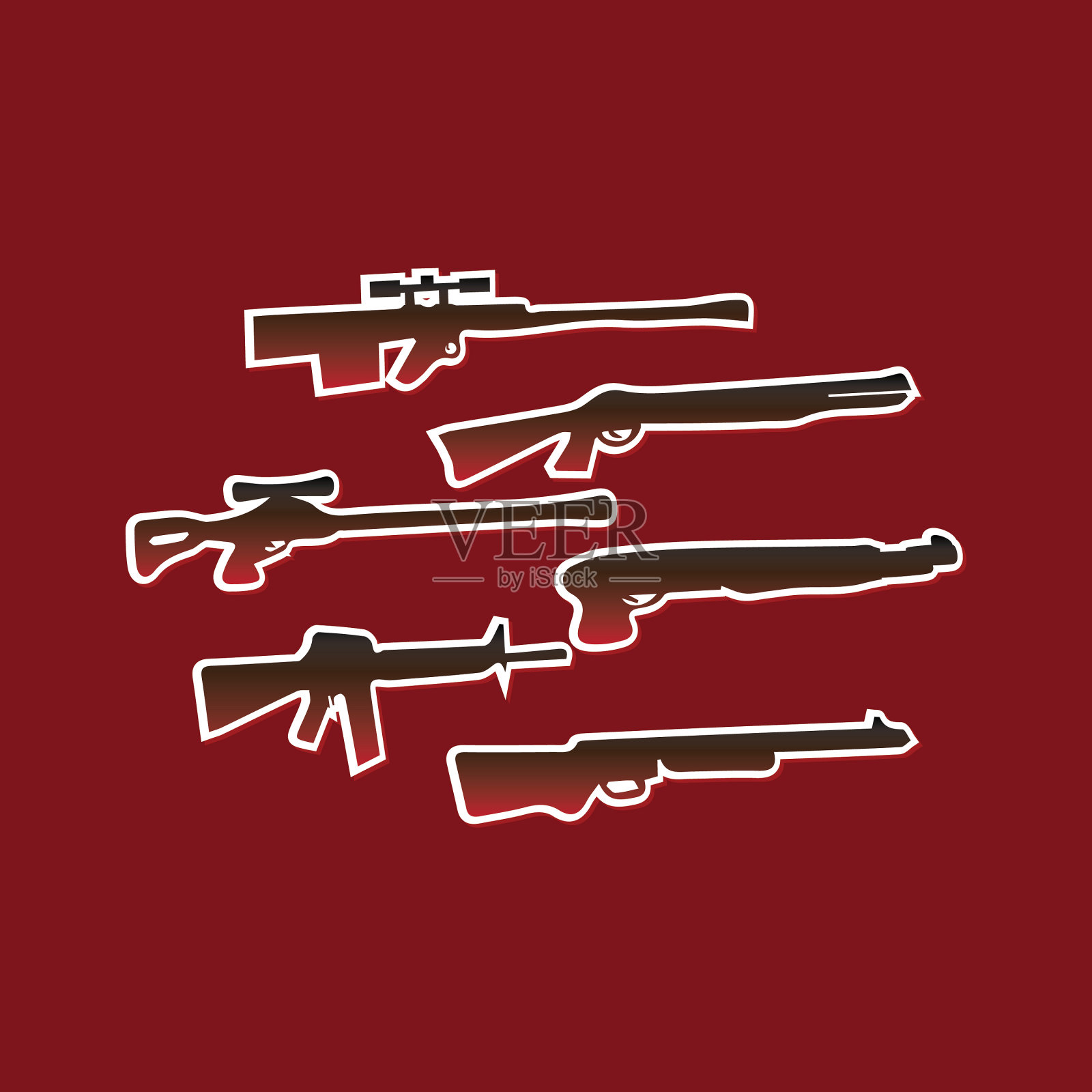 枪标向量集插画图片素材