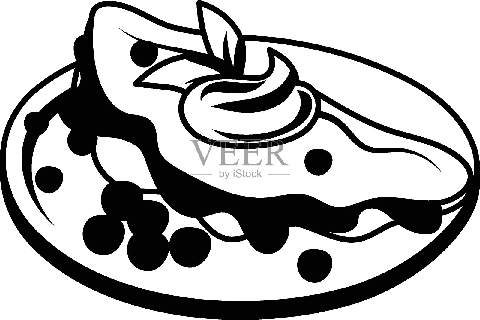 素食包裹豆子和奶酪矢量图标设计，烹饪早餐符号，早餐菜肴标志，餐厅或咖啡馆菜单股票，柠檬蓝莓奶油奶酪三明治餐概念插画图片素材