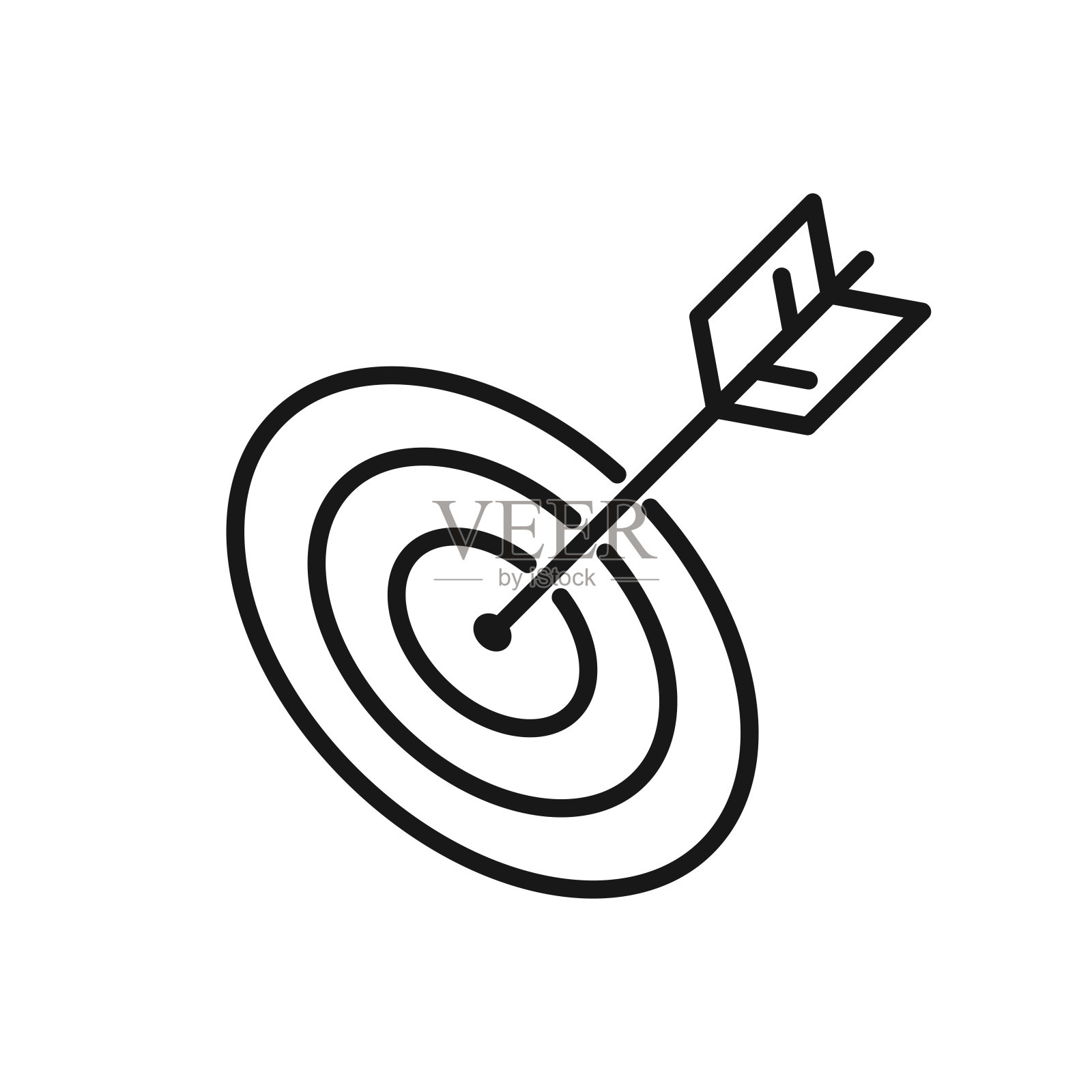 目标和箭头线插画图片素材