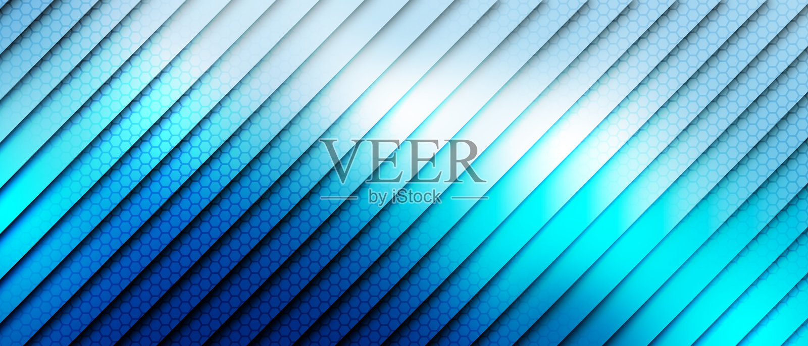 抽象的几何背景。动态蓝色的形状插画图片素材