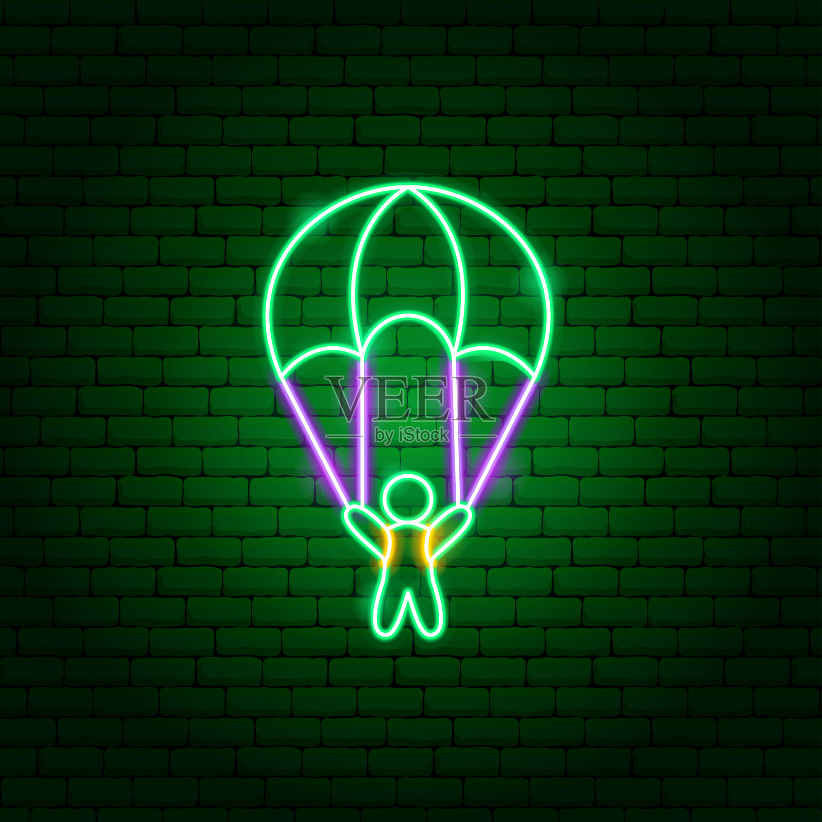 他降落霓虹灯插画图片素材