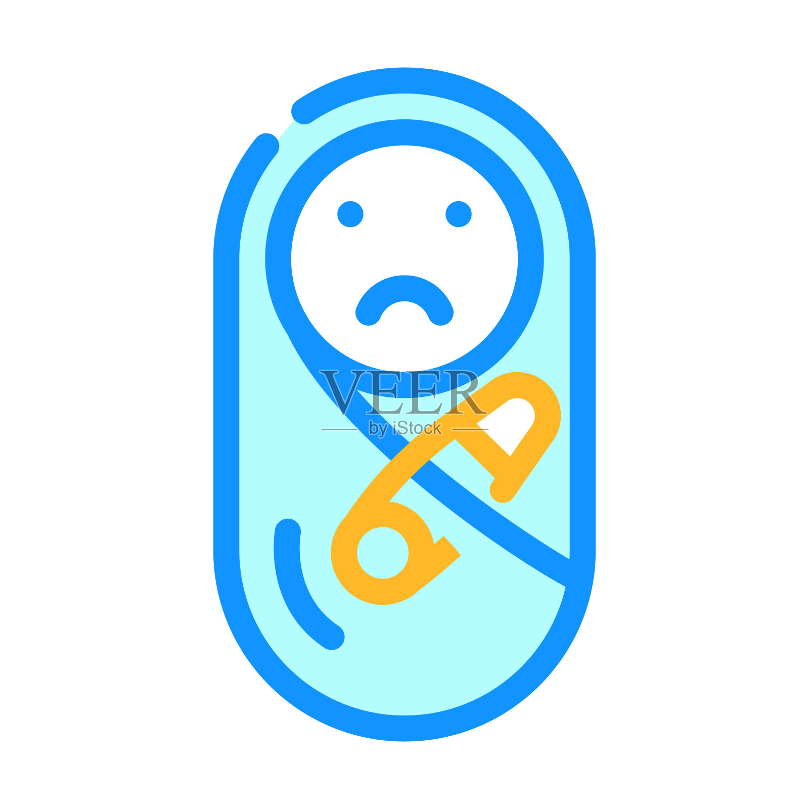 疼痛儿童彩色图标矢量插图插画图片素材