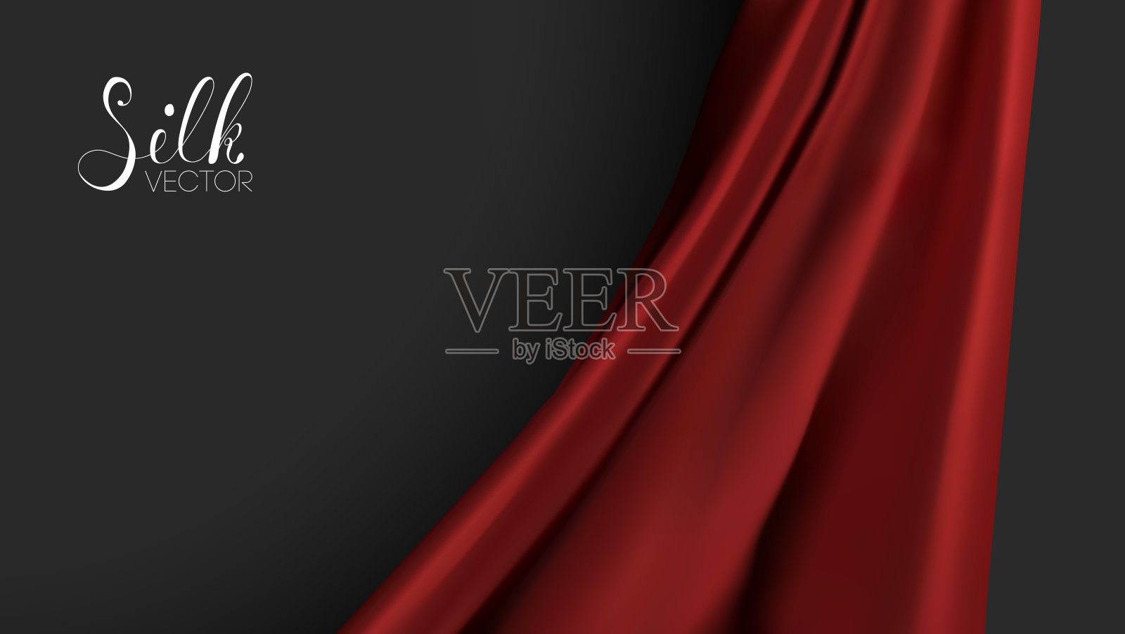豪华背景模板矢量插图。红色丝绸的质地。奖项提名设计元素。红色时尚的背景插画图片素材