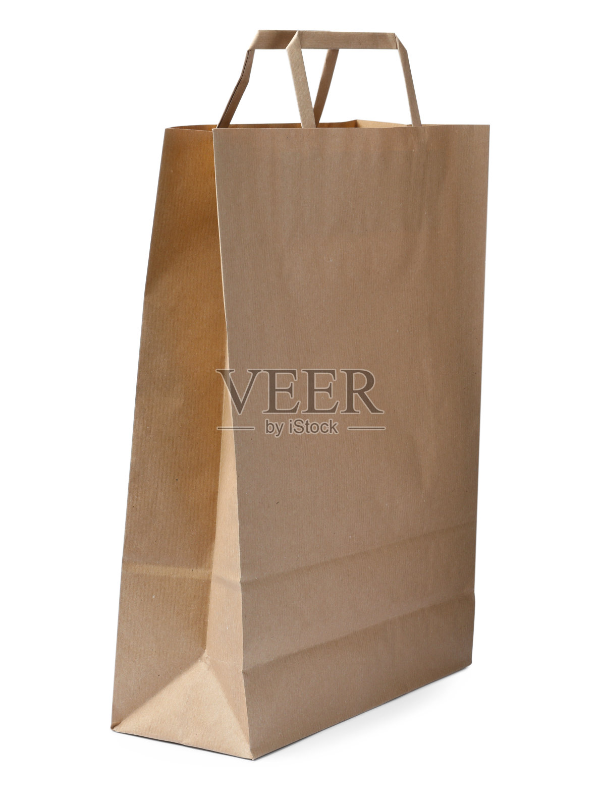 牛皮购物纸袋孤立在白色照片摄影图片