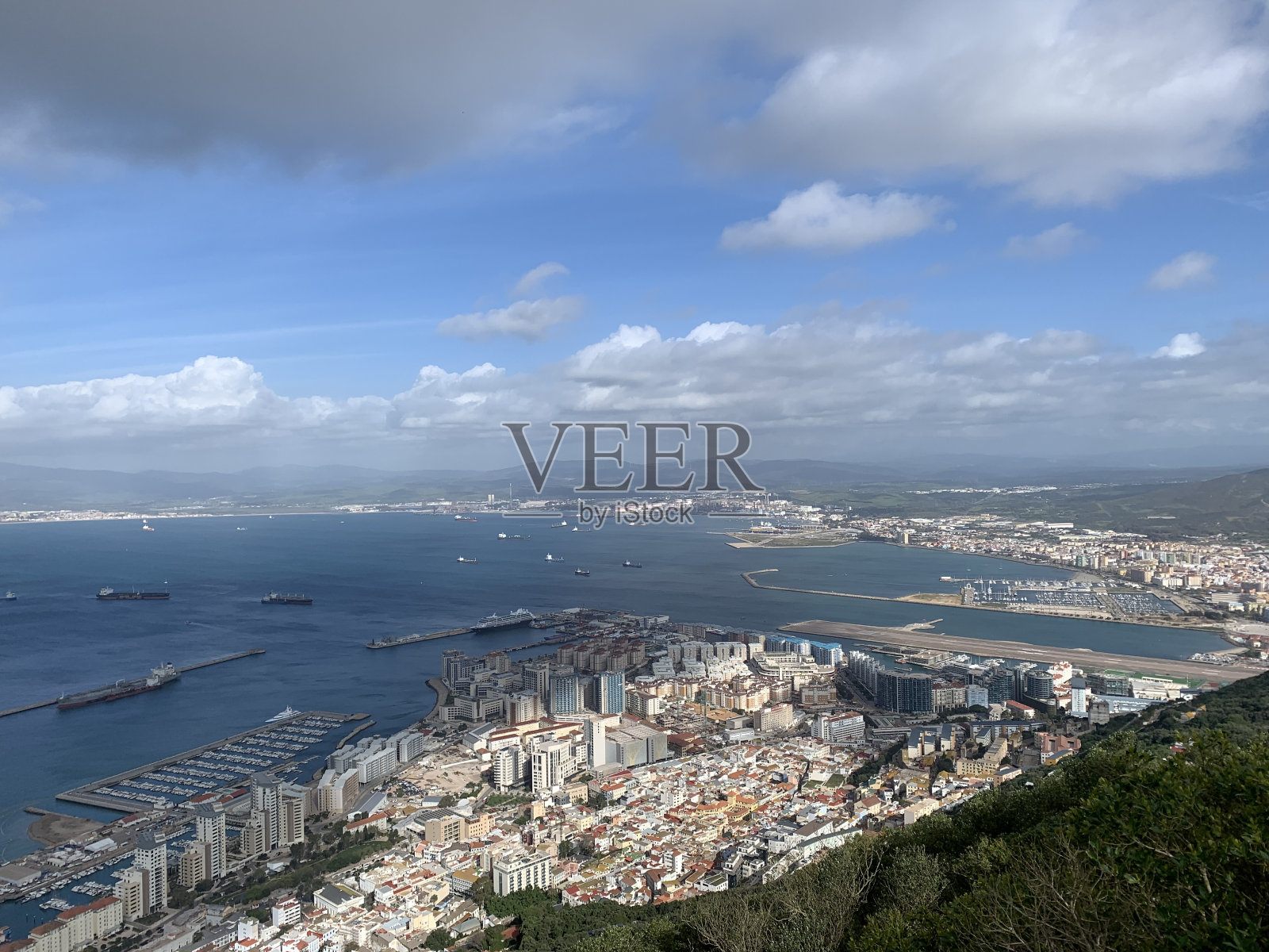 从直布罗陀岩向西北望去照片摄影图片