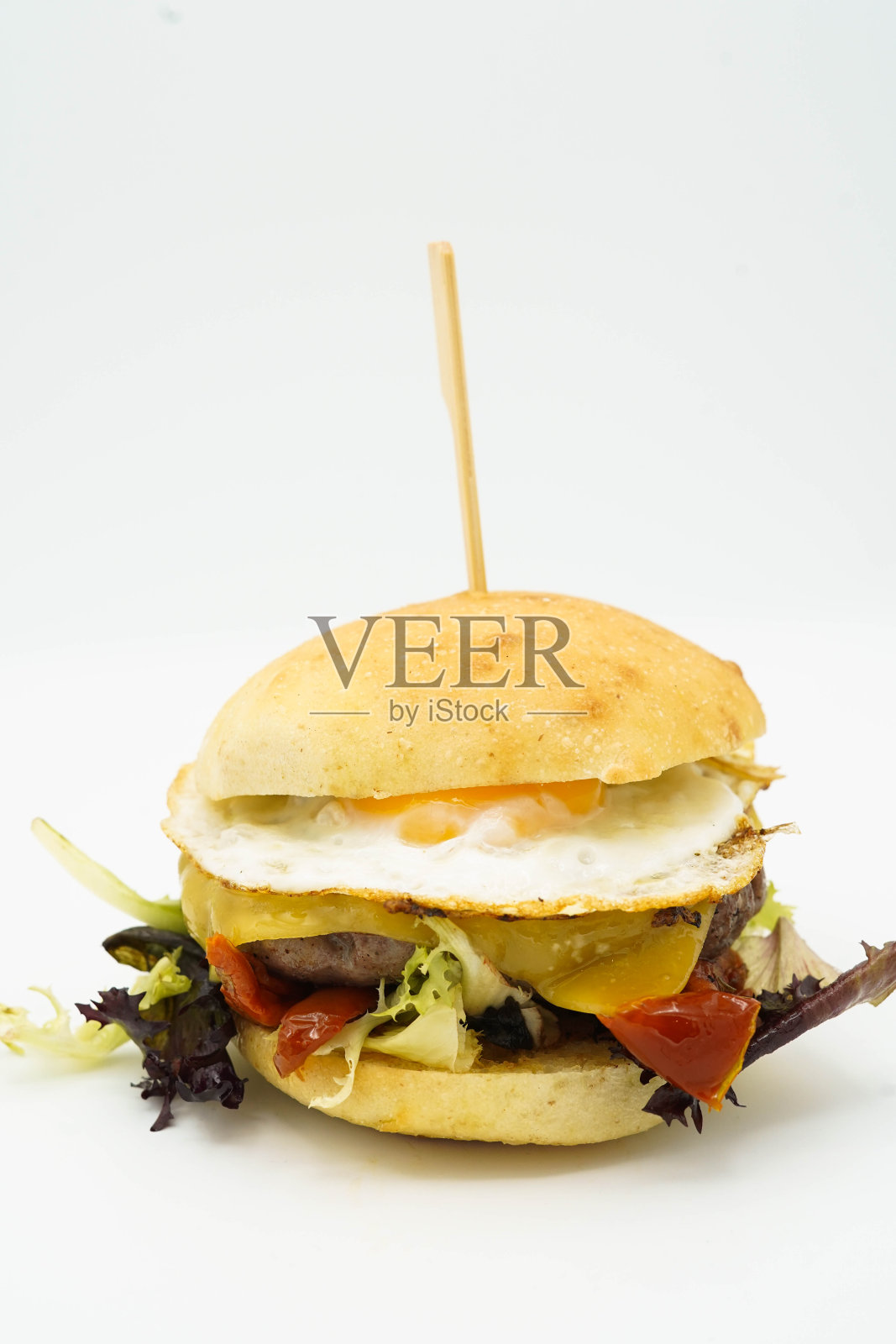 有切达奶酪的美味汉堡照片摄影图片