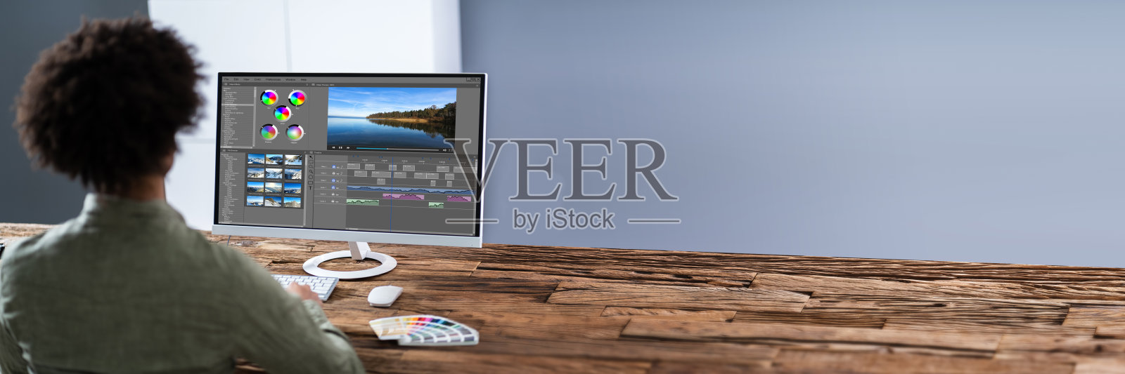 编辑在电脑上编辑视频照片摄影图片