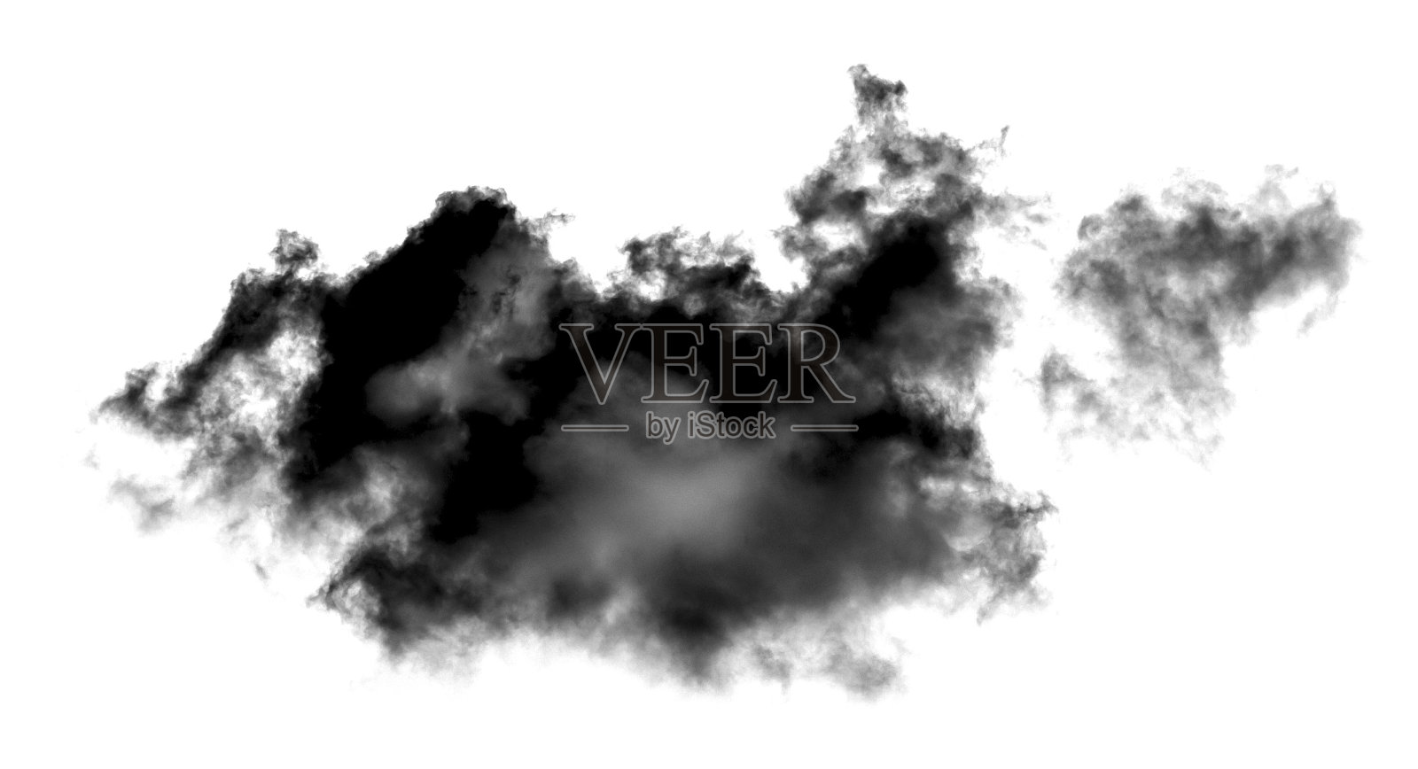 云白色的设计上孤立的元素黑色背景。照片摄影图片