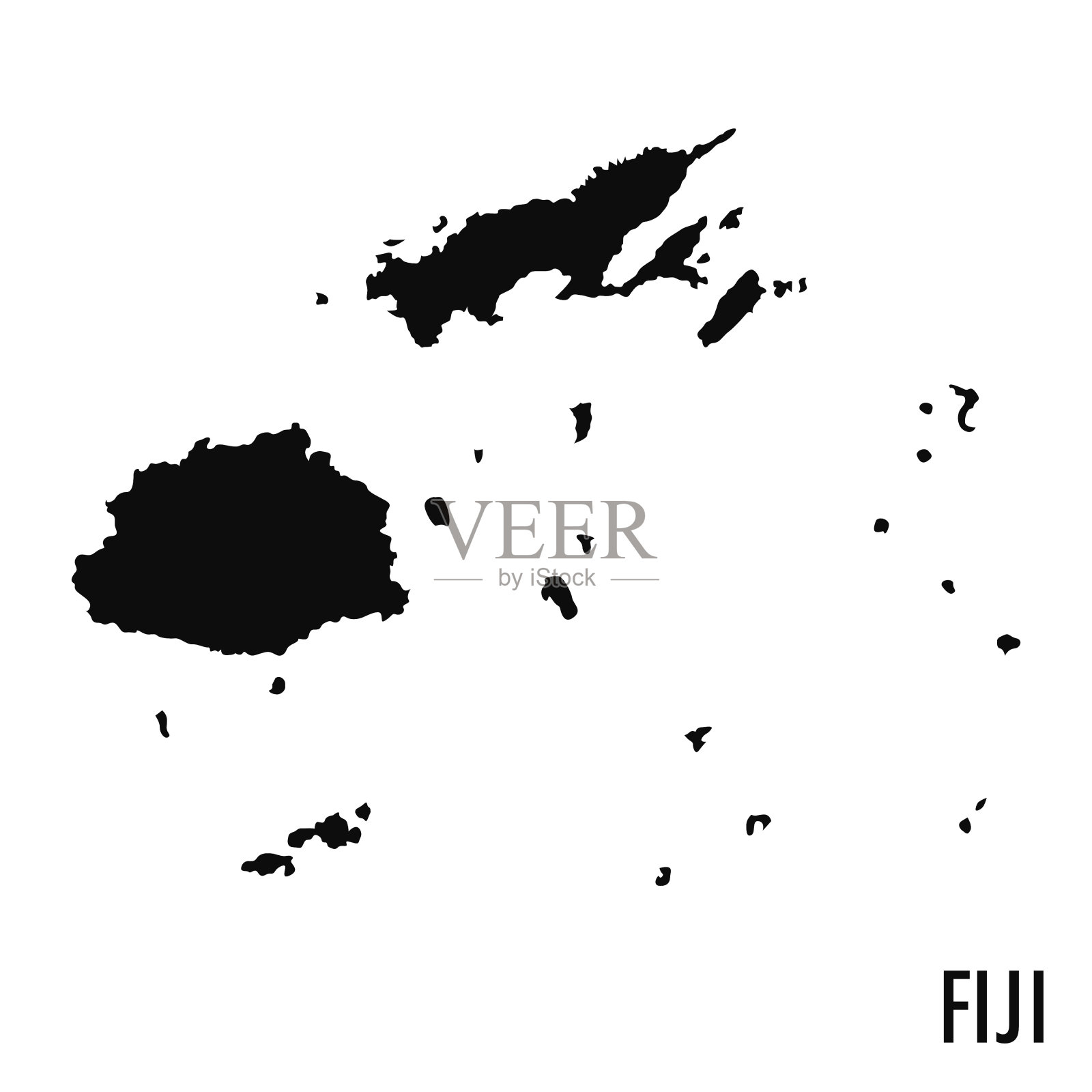 斐济地图矢量剪影插图插画图片素材