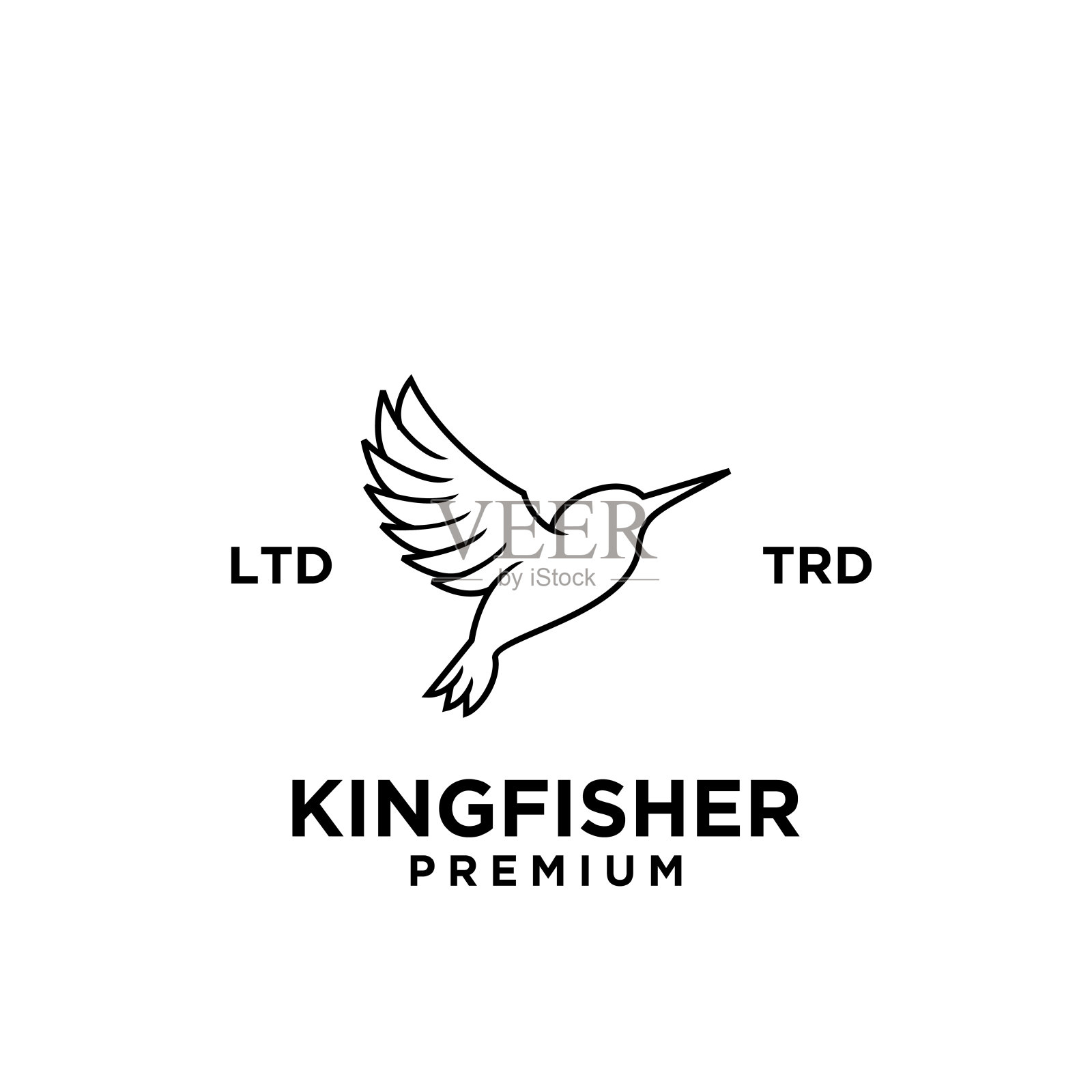 飞翠鸟线设计插画图片素材