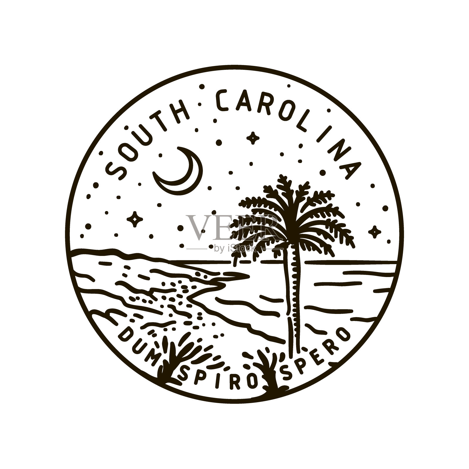 南卡罗来纳。手掌。设计元素图片